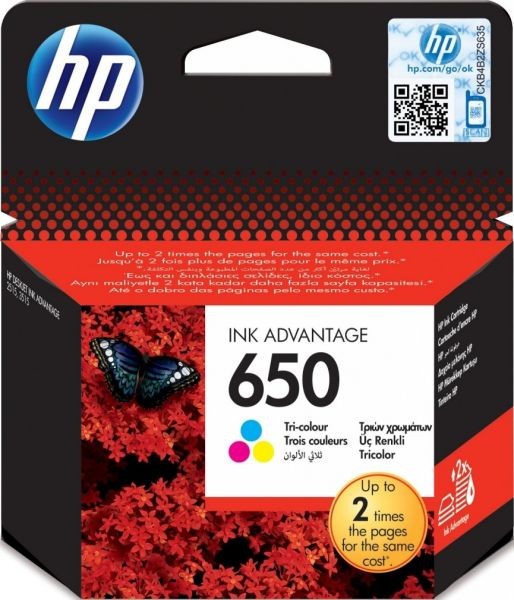 HP 650 Tri-Colour Original Ink